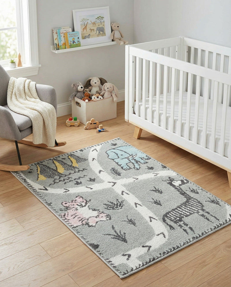 Wonder Tykes Collection Area Rug -  Enigma Rectangle Gray  lifestyle 3