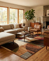 Bistro Lounge Collection Area Rug -  Latte Rectangle Multi  lifestyle 9