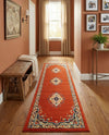 Tabriz Tapestry Collection Area Rug - Azerbaijan (Terracotta) Runner Terracotta  lifestyle 52