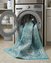 Chateau Elegance Collection Area Rug -  Louvre Rectangle Light Blue  lifestyle 70