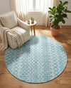 Garden Lattice Charm Collection Area Rug -  Pergola (Aqua) Round Aqua  lifestyle 61