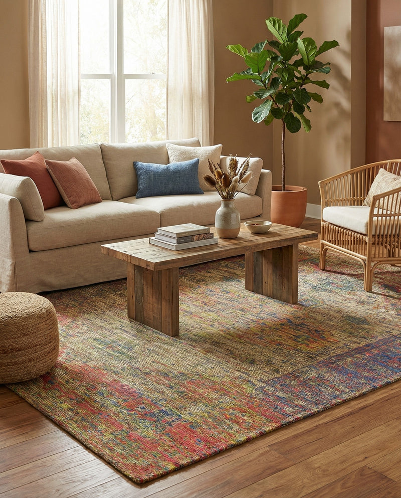 Savannah Threads Collection Area Rug - Sahara Rectangle Multi  lifestyle 41