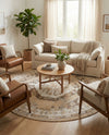 Patio Heritage Collection Area Rug -  Augusta (Natural) Round Natural  lifestyle 63