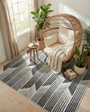 Urban Terrace Collection Area Rug -  Bronx Rectangle Black and White  lifestyle 11