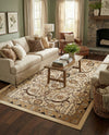 Tabriz Tapestry Collection Area Rug - Sahand (Ivory) Rectangle Ivory  lifestyle 16