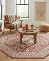 Tribal Terrace Treasures Collection Area Rug -  Incan Isle (Rust Red) Octagon Rust Red  lifestyle 34