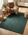 Woven Seaside Jute Collection Area Rug - Martha's Rectangle Green  lifestyle 24