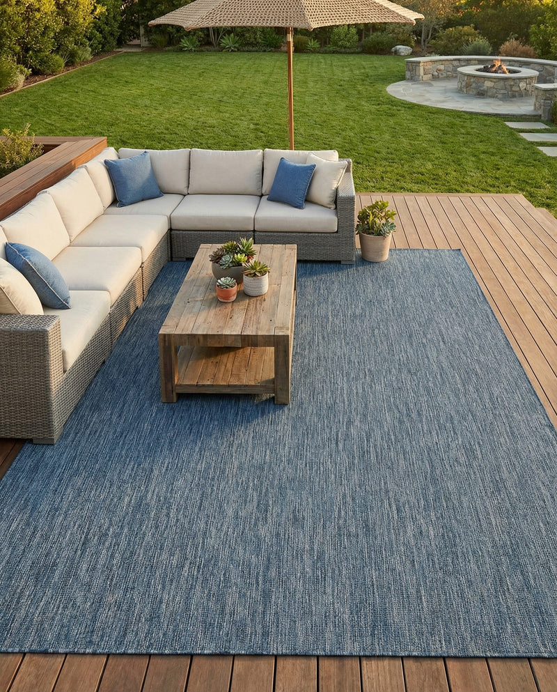 Seaside Serenity Collection Area Rug - Veranda (Blue) Rectangle Blue  lifestyle 48