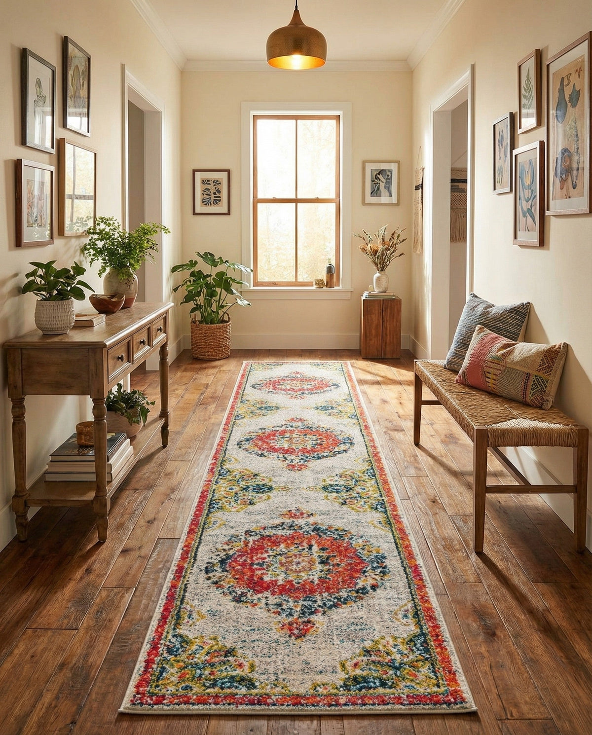 Brighton Terrace Collection Area Rug - Hove (Ivory) Runner Ivory  lifestyle 78