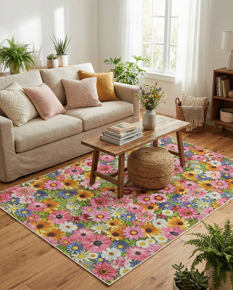 Seaside Blooms Collection Area Rug -  Marseilles Rectangle Multi  lifestyle 35