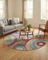 Urban Terrace Collection Area Rug -  Plaza Round Multi  lifestyle 63