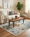 Parisian Elegance Collection Area Rug - Versailles (Teal) Rectangle Teal  lifestyle 9