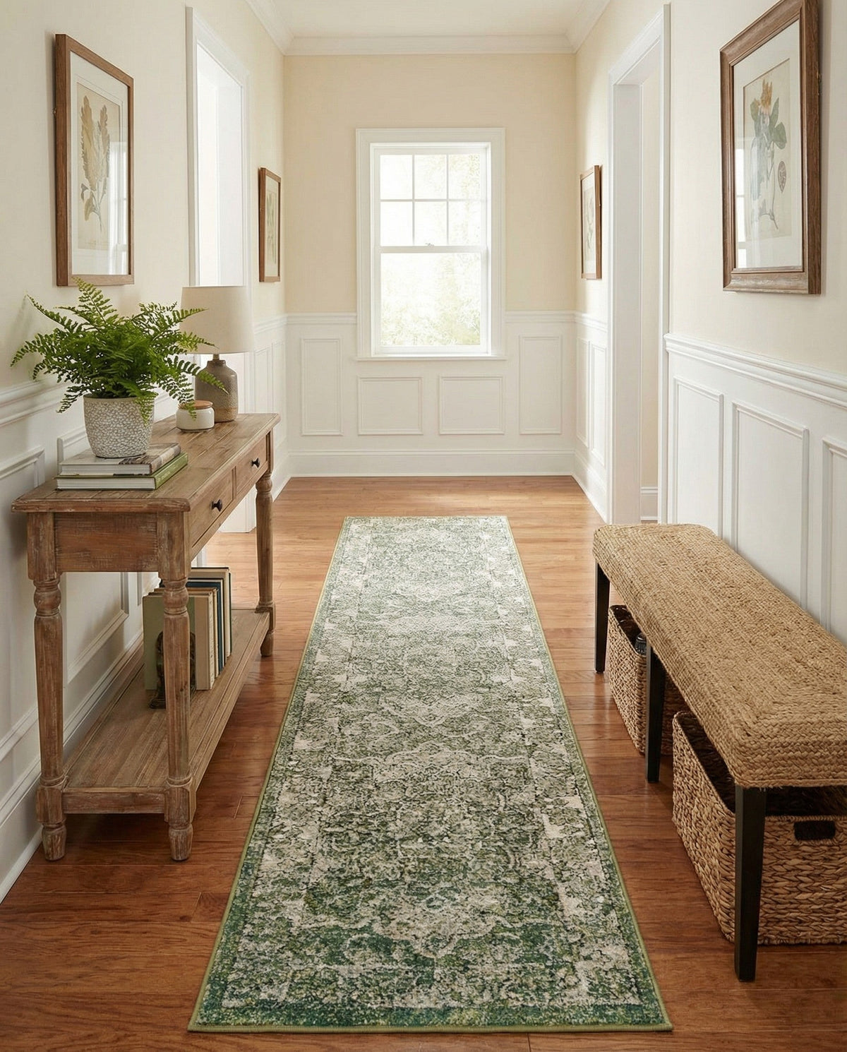 Savannah Soiree Collection Area Rug -  Everglade (Green) Runner Green  lifestyle 86