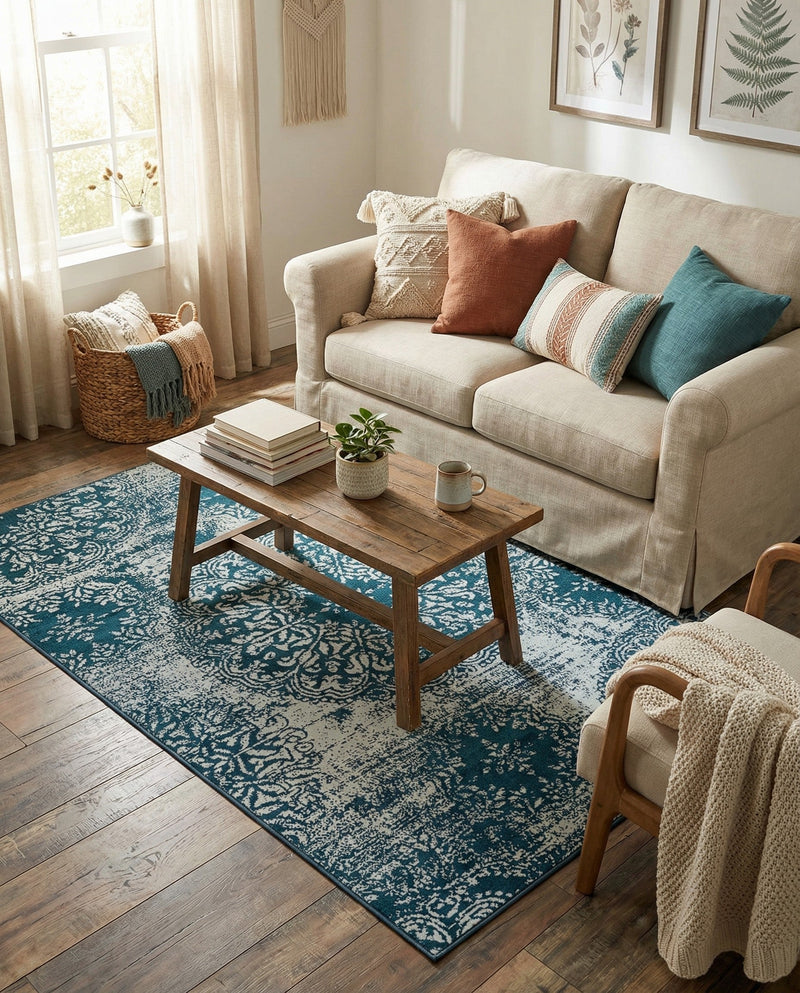 Riviera Elegance Collection Area Rug -  Monaco (Blue) Rectangle Blue  lifestyle 5