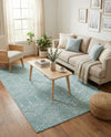 Marrakesh Lattice Collection Area Rug - Casablanca (Aqua) Rectangle Aqua  lifestyle 11