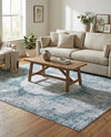 Laguna Sands Collection Area Rug - Catalina Rectangle Teal Ivory  lifestyle 36