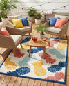 Caribbean Terrace Collection Area Rug -  Nevis Rectangle White  lifestyle 5