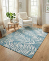 Seaside Blooms Collection Area Rug - Verdure (Light Aqua) Rectangle Light Aqua  lifestyle 18