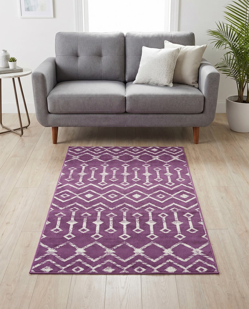 Marrakech Lattice Collection Area Rug - Medina (Violet) Rectangle Violet  lifestyle 12