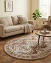 Savannah Elegance Collection Area Rug -  Tybee (Brown) Oval Brown  lifestyle 58