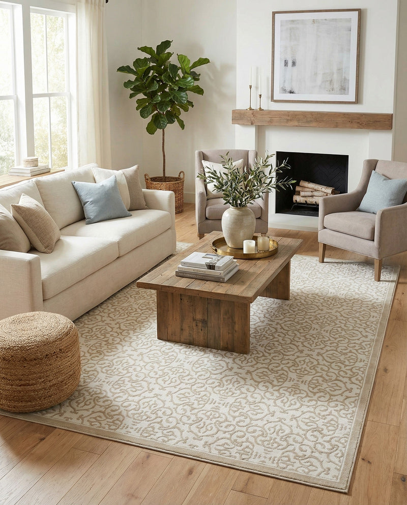 Andes Summit Collection Area Rug -  Pichincha Rectangle Snow White  lifestyle 12