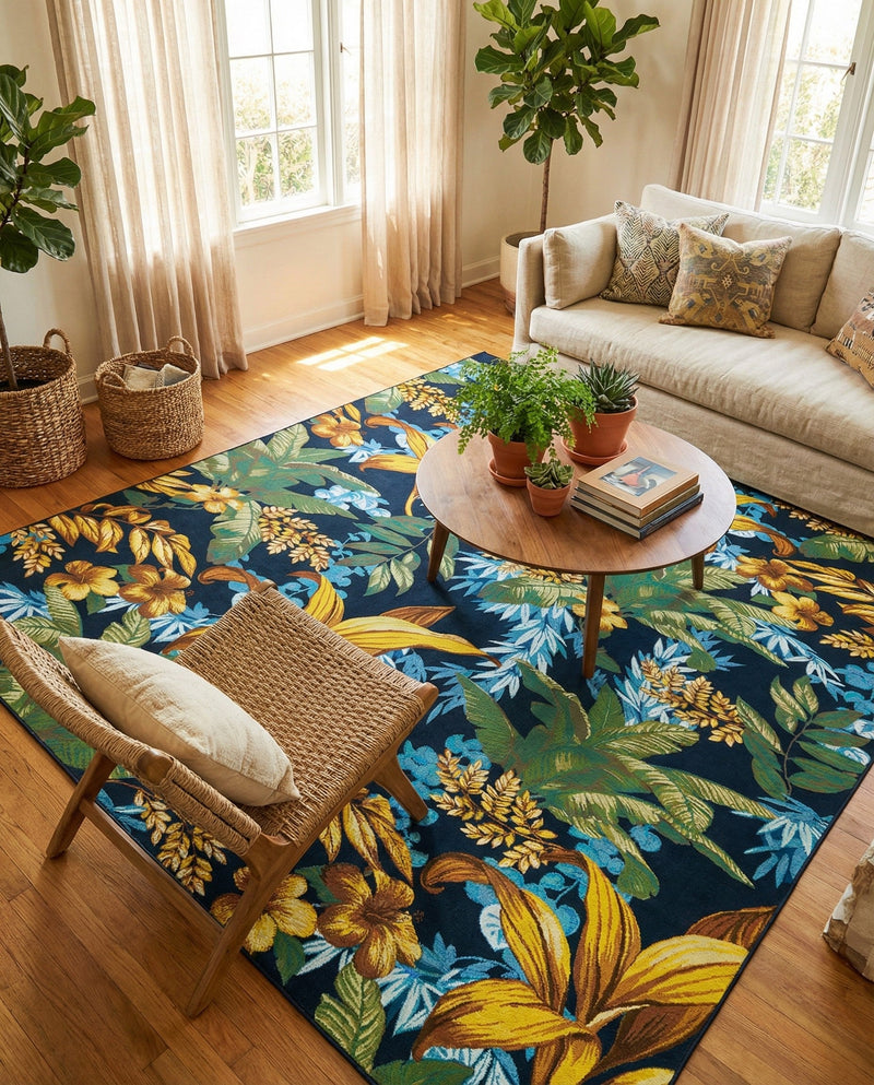 Seaside Blooms Collection Area Rug -  Grove Rectangle Multi  lifestyle 23