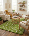 Berber Lattice Shag Collection Area Rug - Atlas (Green) Rectangle Green  lifestyle 4