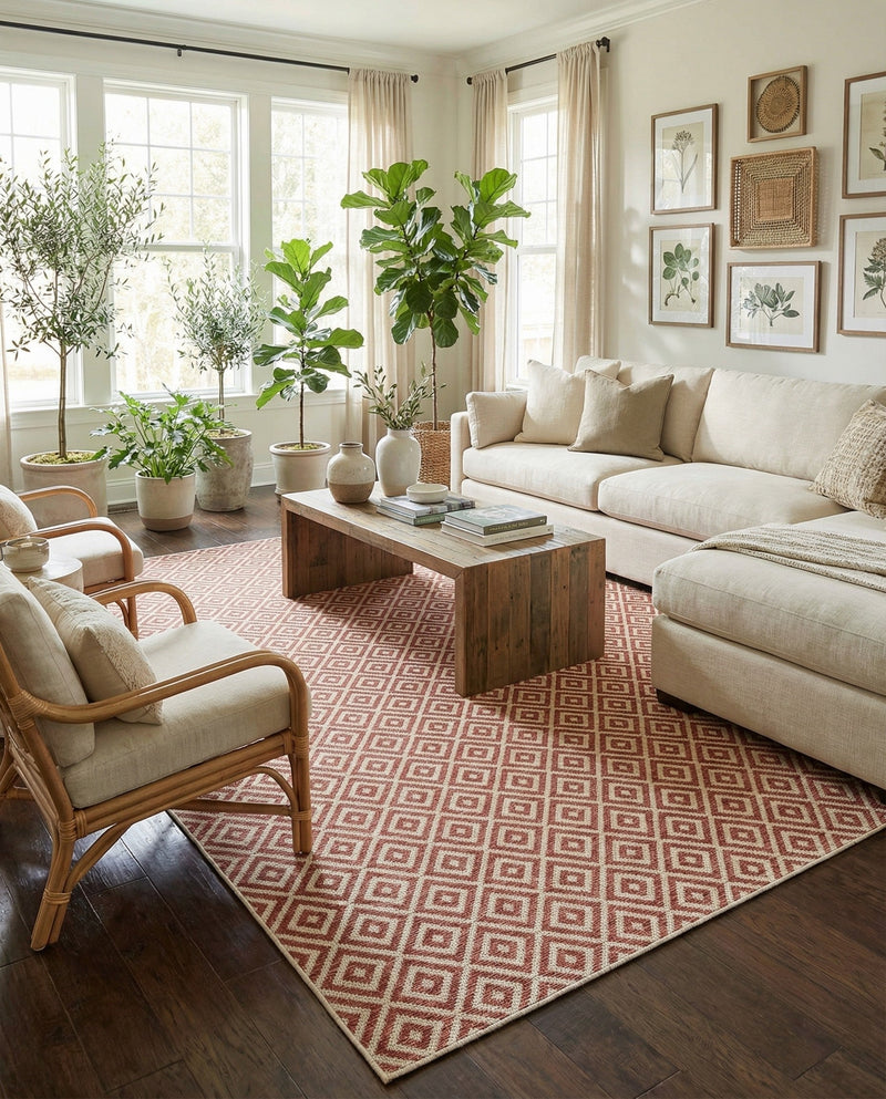 Urban Oasis Rugs Collection Area Rug -  Rooftop (Rust Red) Rectangle Rust Red  lifestyle 24