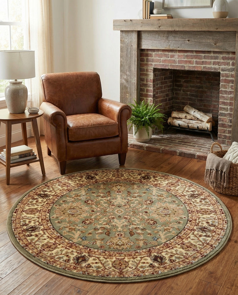Jaipur Elegance Collection Area Rug -  City Round Light Green  lifestyle 56