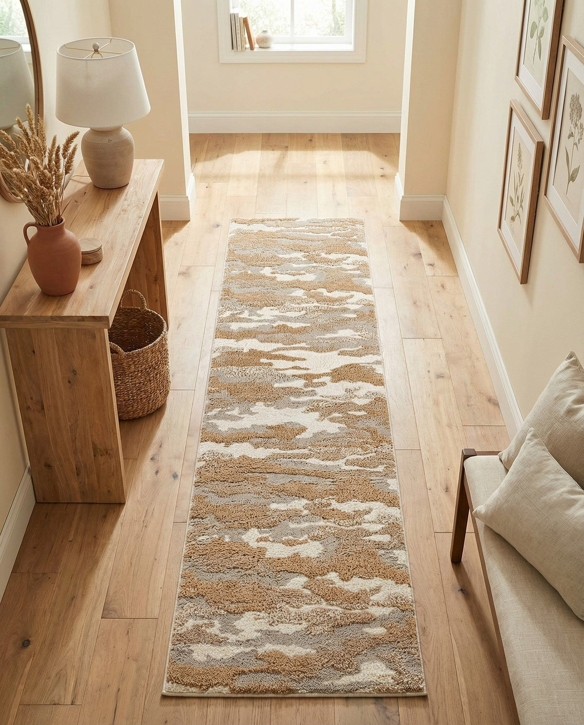 Sienna Collection Area Rug -  Veneto Runner Caramel and Ivory  lifestyle 103