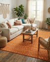 Marrakech Lattice Collection Area Rug - Medina (Orange) Rectangle Orange  lifestyle 6
