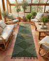 Thar Cotton Collection Area Rug - Jaisalmer (Green) Runner Green  lifestyle 62