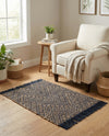 Woven Seaside Jute Collection Area Rug - Oia Rectangle Navy Blue and White  lifestyle 46
