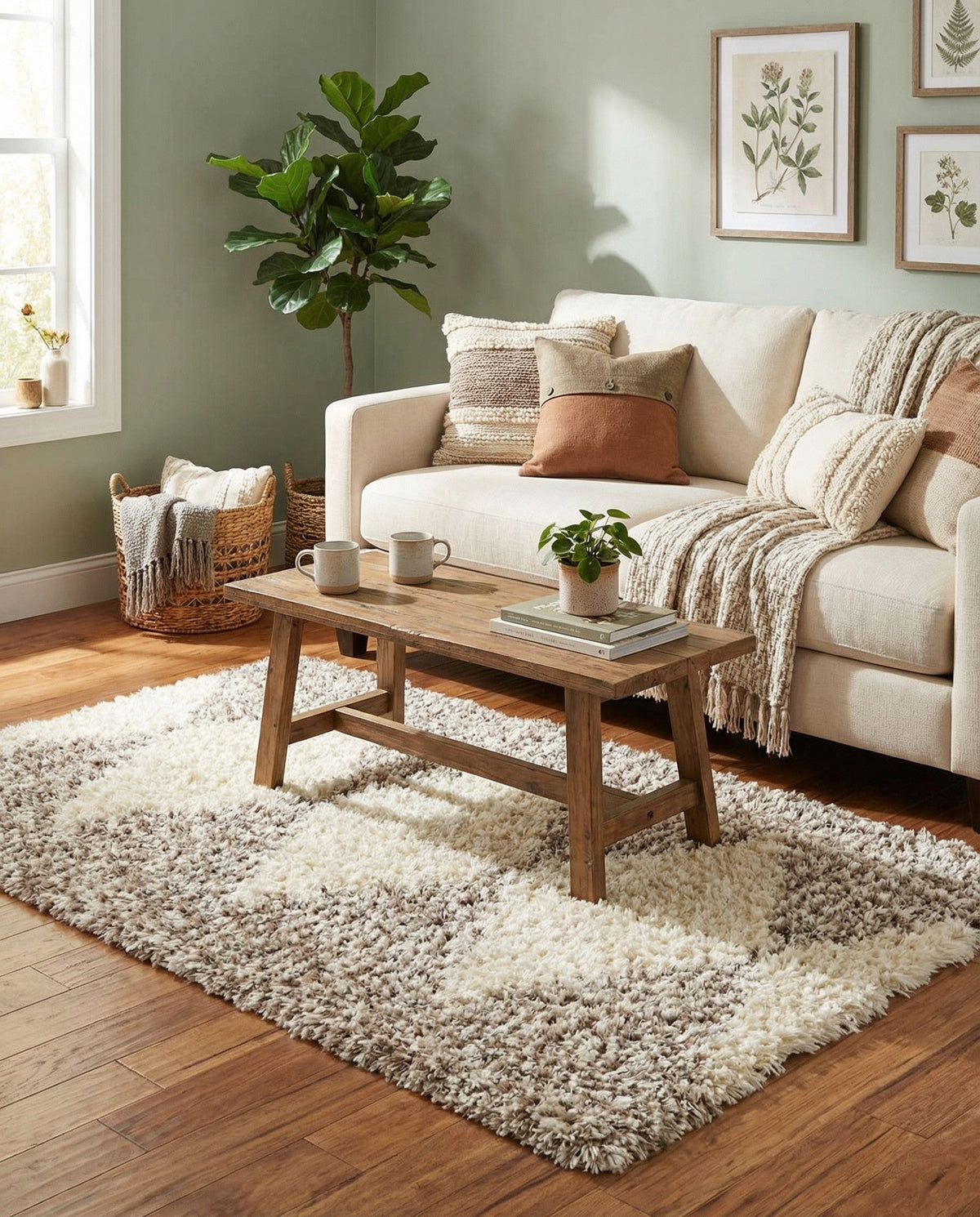 Eternal Plush Oasis Collection Area Rug -  Bliss Rectangle Pearl and Khaki  lifestyle 32