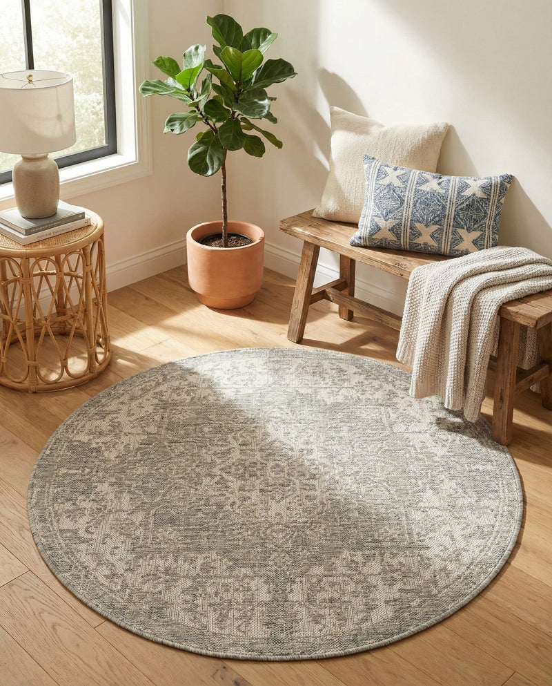 Urban Oasis Rugs Collection Area Rug -  Penthouse (Gray) Round Gray  lifestyle 75