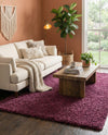 Plush Oasis Collection Area Rug - Serenity (Eggplant Purple) Rectangle Eggplant Purple  lifestyle 12