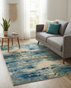 Chromatic Oasis Collection Area Rug -  Serene Rectangle Light Blue  lifestyle 28