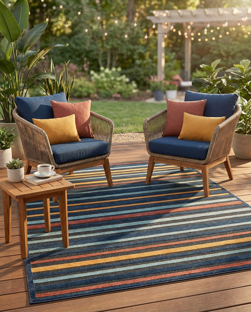 Caribbean Terrace Collection Area Rug -  Martinique Rectangle Charcoal  lifestyle 19