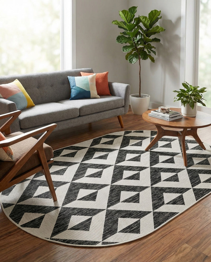 Urban Oasis Rugs Collection Area Rug -  Highrise (Charcoal Gray) Oval Charcoal Gray  lifestyle 83