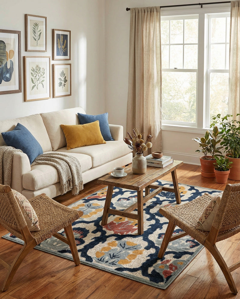 Caribbean Terrace Collection Area Rug -  Dominica Rectangle Ivory  lifestyle 16