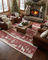 Garden Festivity Collection Area Rug - Evergreen Rectangle Red  lifestyle 48