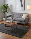 Nordic Loom Geometric Collection Area Rug - Oslo Rectangle Jet Black  lifestyle 29