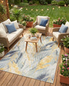 Seaside Blooms Collection Area Rug -  Blossom Rectangle Gray Ivory Yellow  lifestyle 33