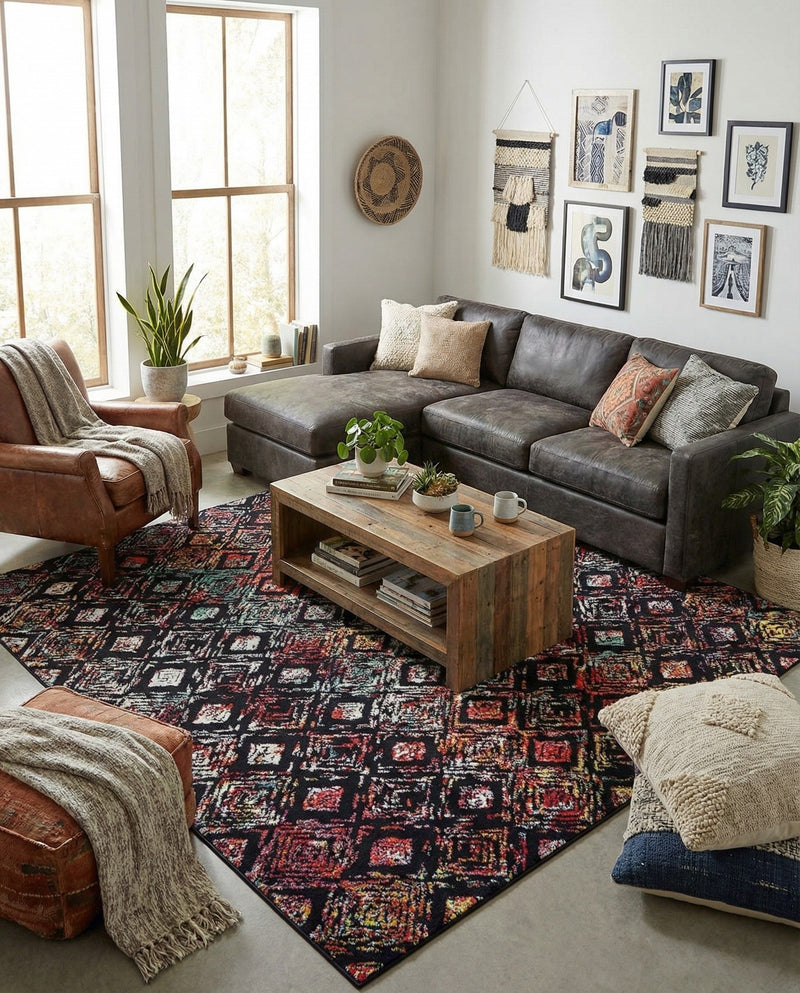 Brighton Terrace Collection Area Rug -  Ovingdean Square Multi  lifestyle 41