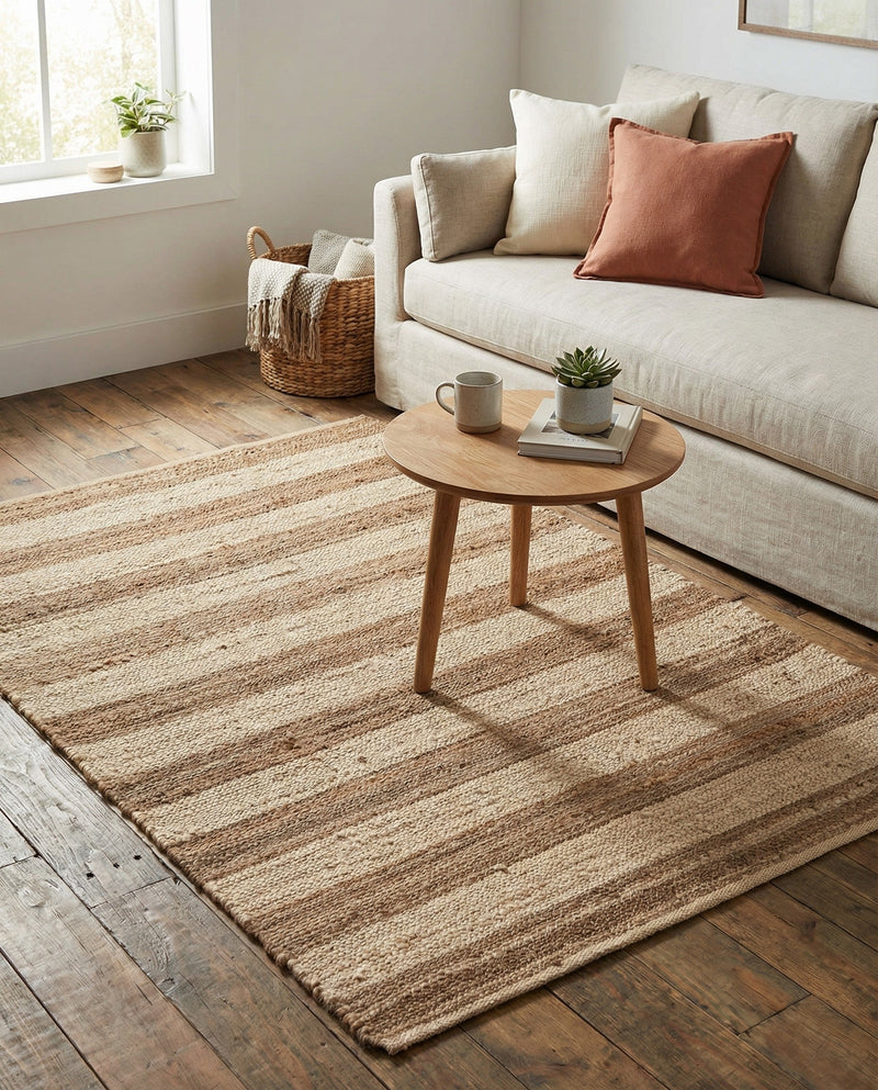 Woven Seaside Jute Collection Area Rug - Nantucket Rectangle Natural Ivory  lifestyle 57