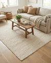 Woven Seaside Jute Collection Area Rug - Savannah (White) Rectangle White  lifestyle 14