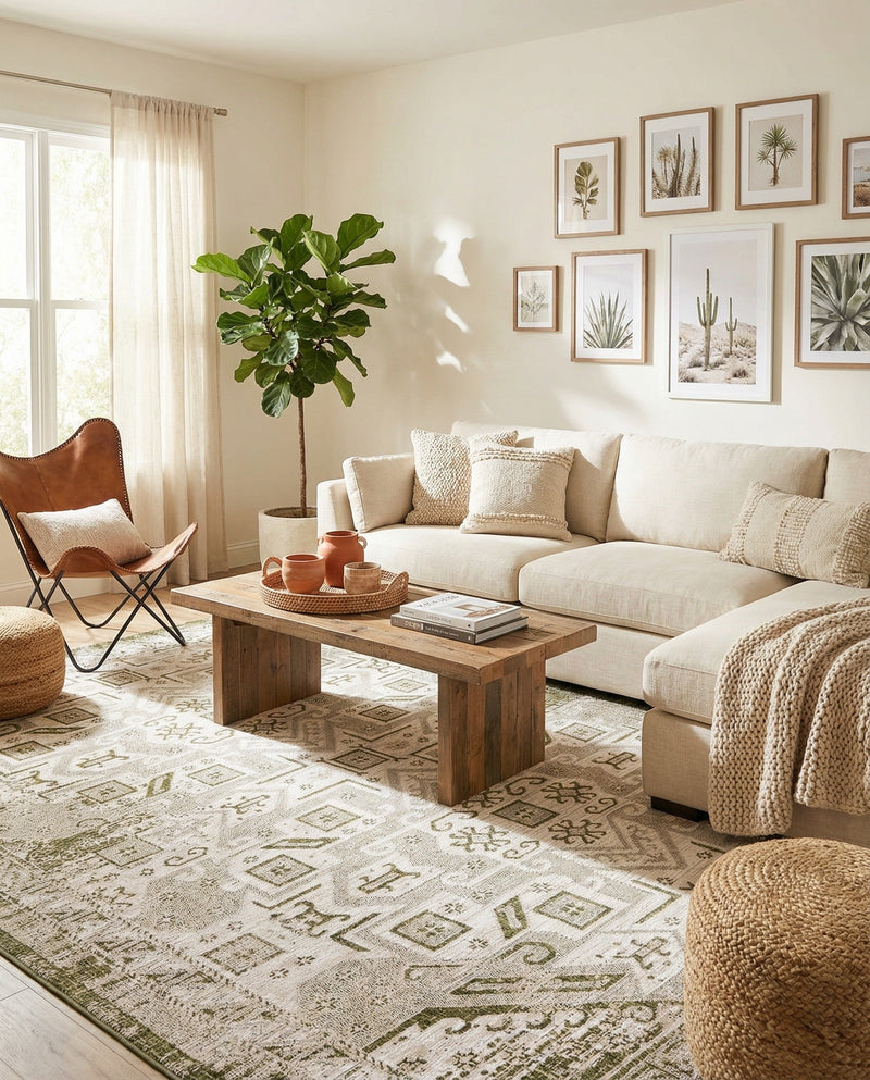 Tribal Terrace Treasures Collection Area Rug - Mayan Marina (Green) Rectangle Green  lifestyle 20