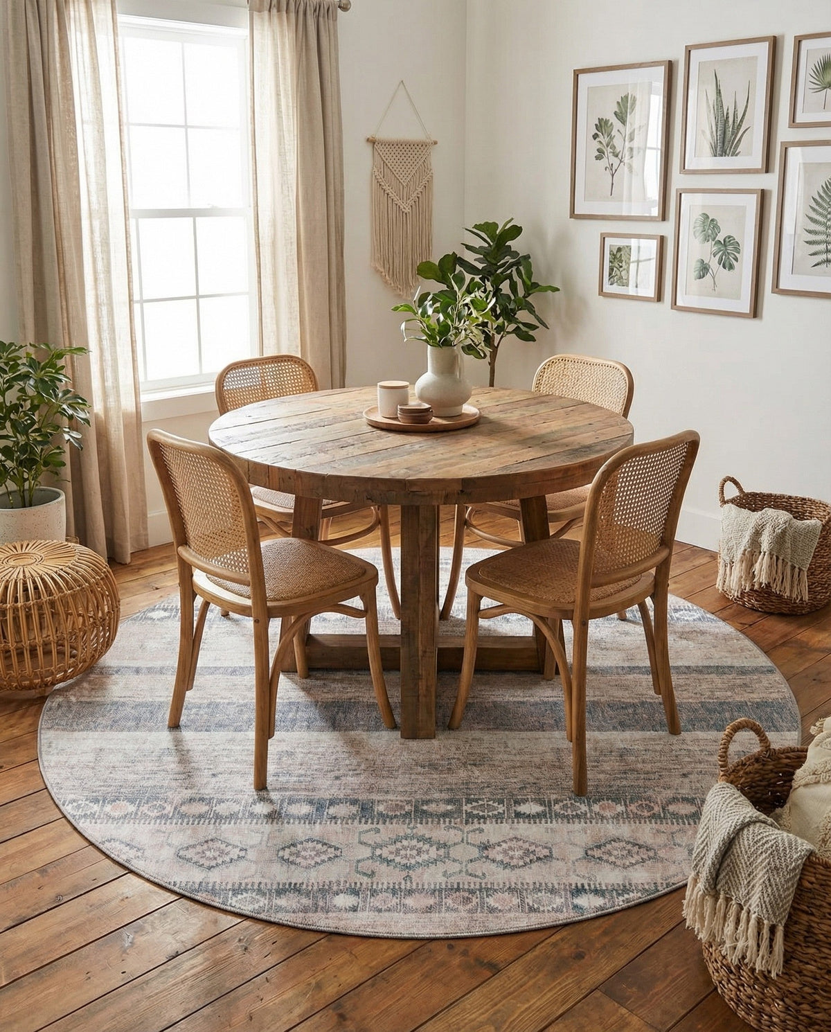 Heritage Elegance Collection Area Rug -  Edinburgh Round Gray  lifestyle 139