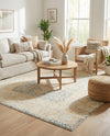Bazaar Chic Collection Area Rug -  Kenitra Square Blue and Ivory  lifestyle 51