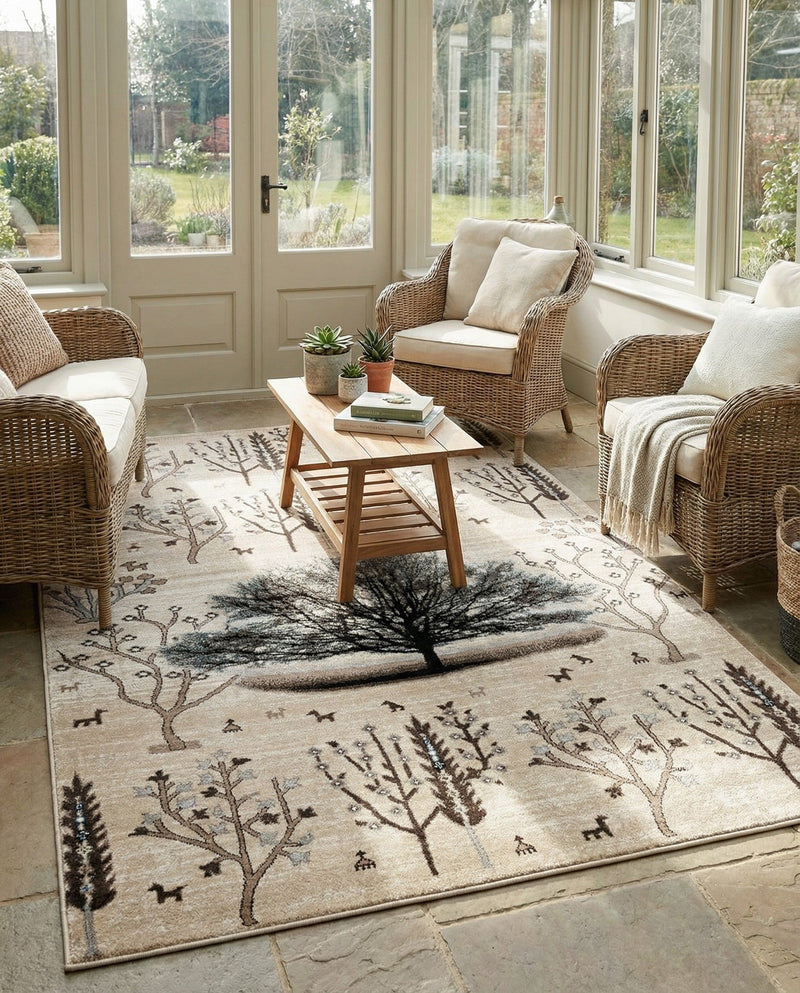 Coastal Haven Collection Area Rug -  Coastline Rectangle Beige  lifestyle 9